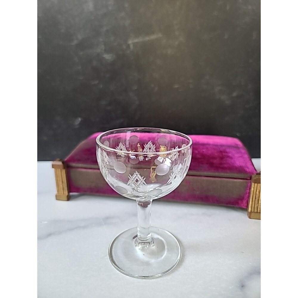 Vintage Etched Cordial Glass
